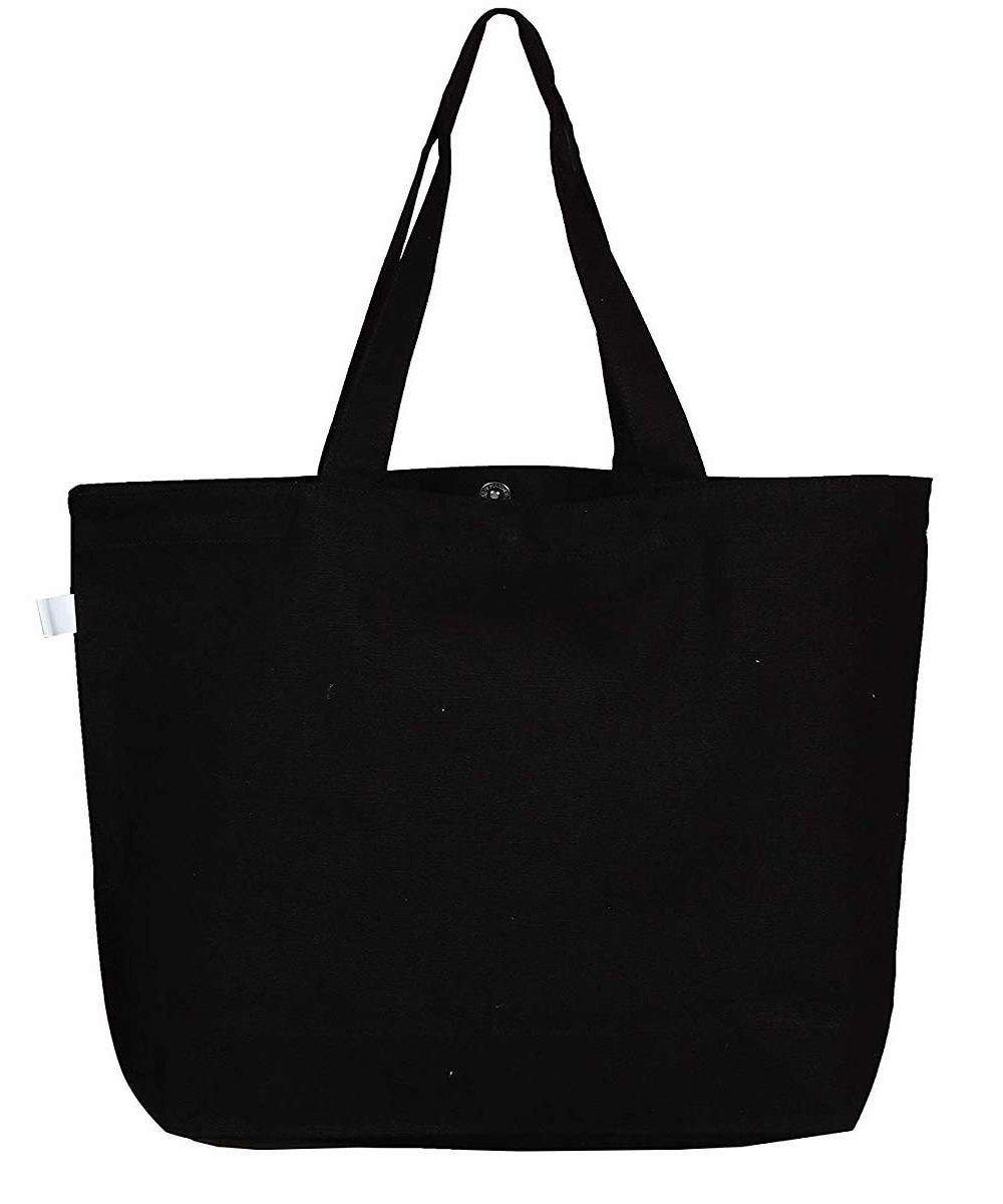 Soild Black Canvas Daily Use Tote